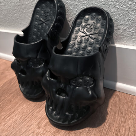 Sinister Shadows Skull Slides - Night Luxe Collection