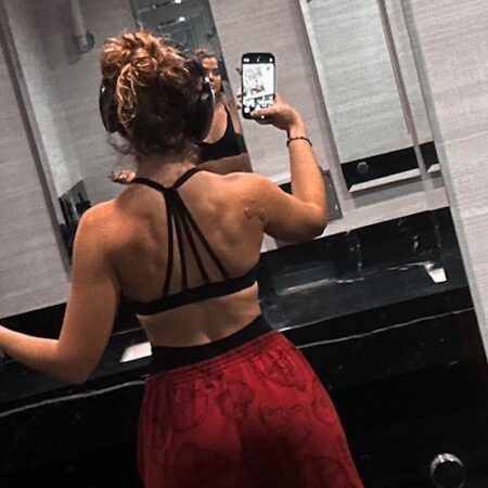 Halter Black Bodybuilding Sports Bra with removeable straps